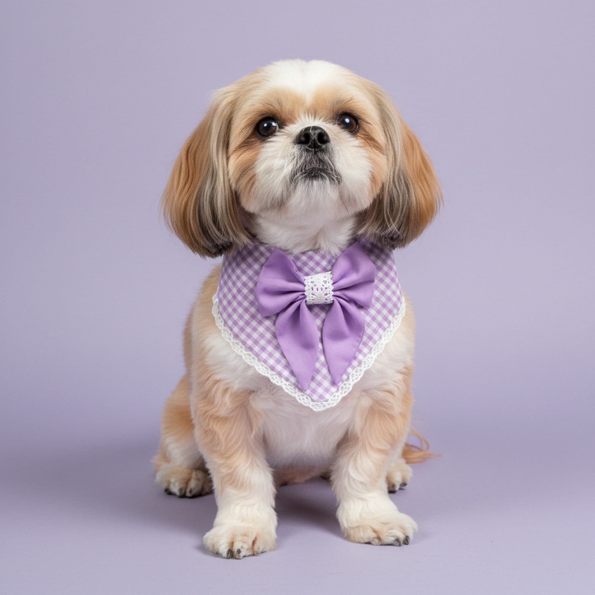 Lacey Lavender Bow Bandana